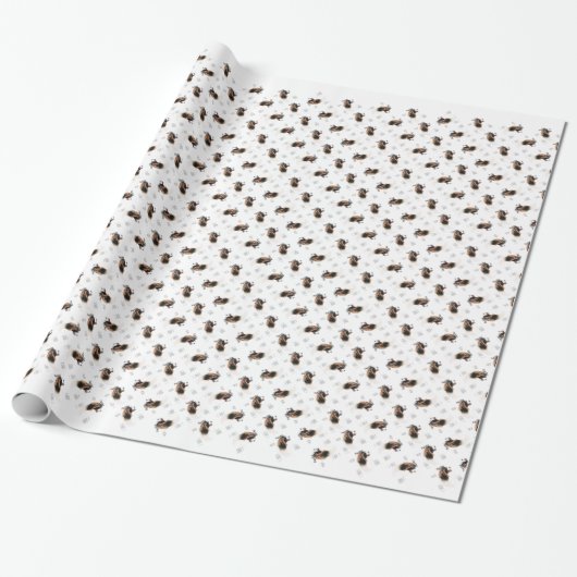 Papillon (Phalene) Geschiedenis ontwerp Cadeaupapier (Uitgerold)
