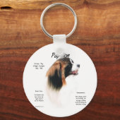 Papillon (Phalene) Geschiedenis ontwerp Sleutelhanger (Voorkant)