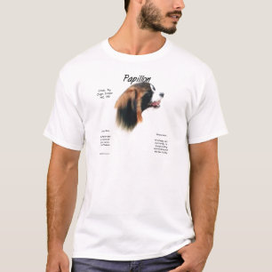 Papillon (Phalene) Geschiedenis ontwerp T-shirt