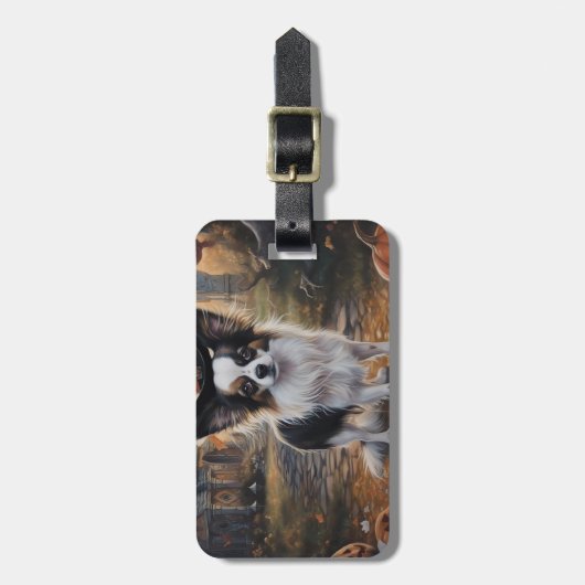 Papillon pompoenen Halloween eng Bagagelabel (Voorkant verticaal)