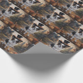 Papillon pompoenen Halloween eng Cadeaupapier (Hoek)