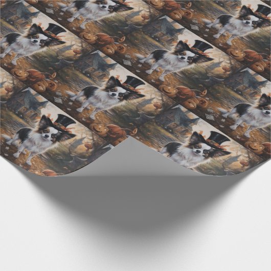 Papillon pompoenen Halloween eng Cadeaupapier (Hoek)