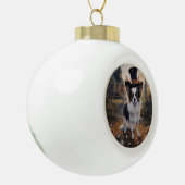 Papillon pompoenen Halloween eng Keramische Bal Ornament (Links)