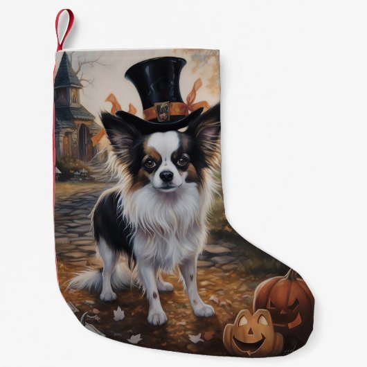 Papillon pompoenen Halloween eng Kleine Kerstsok (Voorkant)