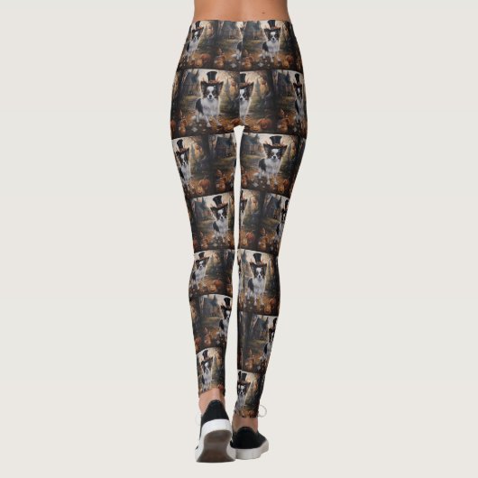 Papillon pompoenen Halloween eng Leggings (Achterkant)