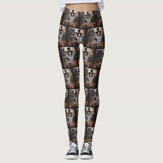 Papillon pompoenen Halloween eng Leggings (Voorkant)