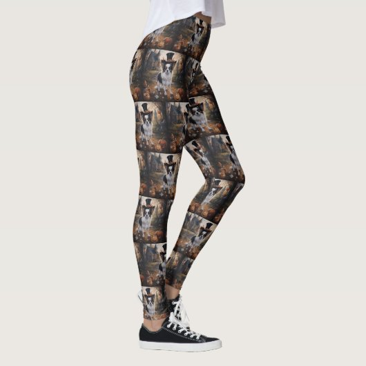Papillon pompoenen Halloween eng Leggings (Rechts)