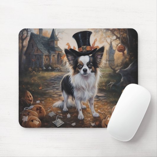 Papillon pompoenen Halloween eng Muismat (Met muis)