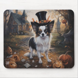 Papillon pompoenen Halloween eng Muismat