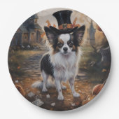 Papillon pompoenen Halloween eng Papieren Bordje (Voorkant)