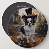 Papillon pompoenen Halloween eng Ronde Button 6,0 Cm (Voorkant /achterkant)