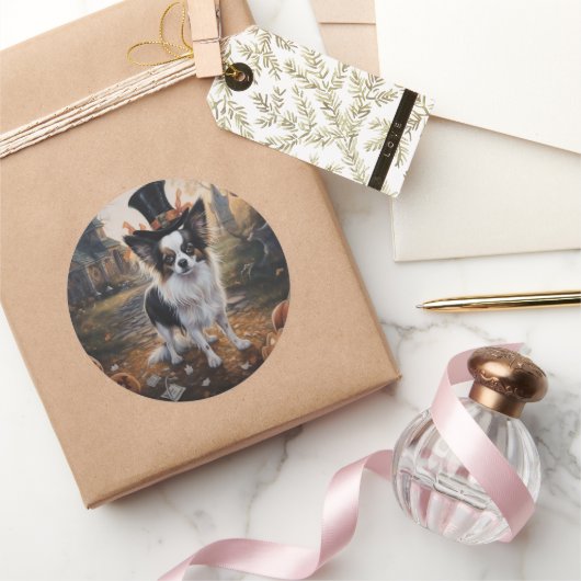 Papillon pompoenen Halloween eng Ronde Sticker (Geschenken)