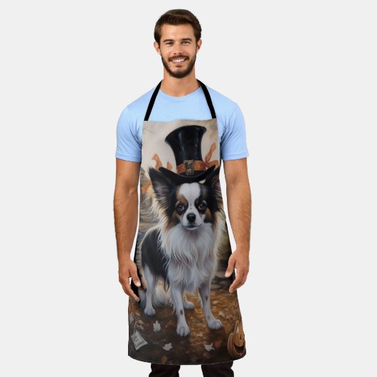 Papillon pompoenen Halloween eng Schort (Gedragen)