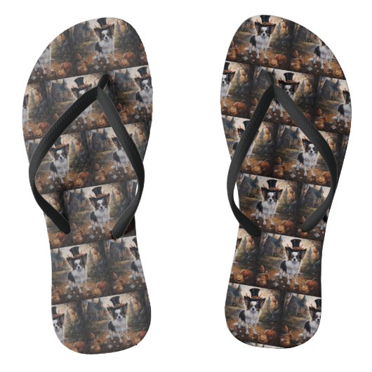 Papillon pompoenen Halloween eng Teenslippers (Voetbed)