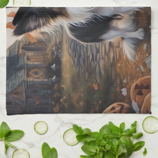 Papillon pompoenen Halloween eng Theedoek (Gevouwen)