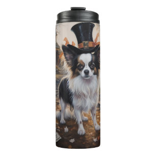 Papillon pompoenen Halloween eng Thermosbeker