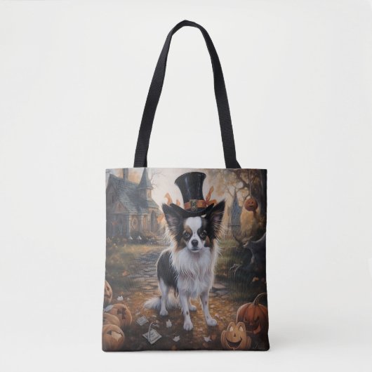 Papillon pompoenen Halloween eng Tote Bag (Voorkant)
