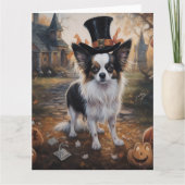 Papillon Pompoenen Halloween Griezelen Kaart (Voorkant)