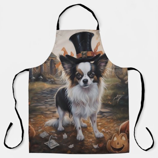 Papillon Pompoenen Halloween Griezelen Schort (Voorkant)
