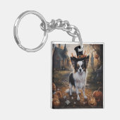 Papillon Pompoenen Halloween Griezelen Sleutelhanger (Voorkant Links)
