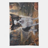 Papillon Pompoenen Halloween Griezelen Theedoek (Verticaal)