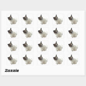 papillon pup vierkante sticker (Vel)