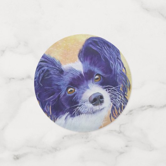 Papillon Puppy Birthday Confetti (Kleine voorkant)