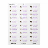 Papillon Puppy Dog Paars Etiket (Full Sheet)