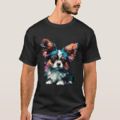 Papillon Puppy Dog Pop Art T-shirt (Voorkant)