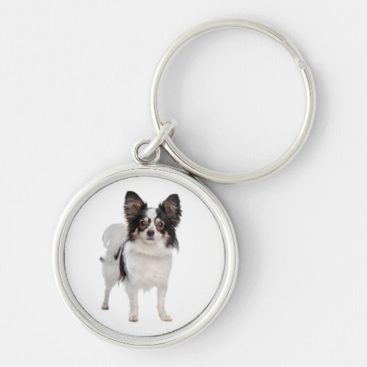 Papillon Puppy Dog sleutelhanger (Voorkant)