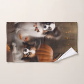 Papillon Puppy Herfst Delight Pompoen Bad Handdoek (Handdoek)