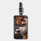 Papillon Puppy Herfst Delight Pompoen Bagagelabel (Voorkant verticaal)