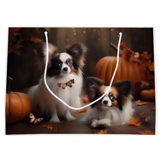 Papillon Puppy Herfst Delight Pompoen Groot Cadeauzakje (Voorkant)