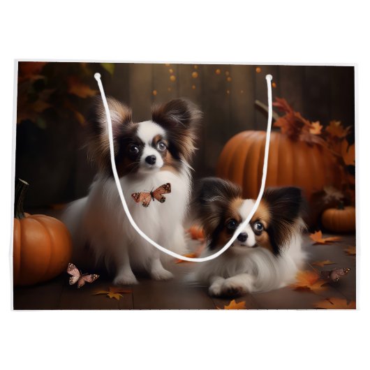 Papillon Puppy Herfst Delight Pompoen Groot Cadeauzakje (Achterkant)