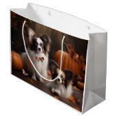 Papillon Puppy Herfst Delight Pompoen Groot Cadeauzakje (Achterkant Gekanteld)