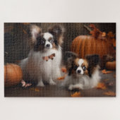Papillon Puppy Herfst Delight Pompoen Legpuzzel (Horizontaal)