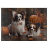 Papillon Puppy Herfst Delight Pompoen Snijplank (Voorkant)