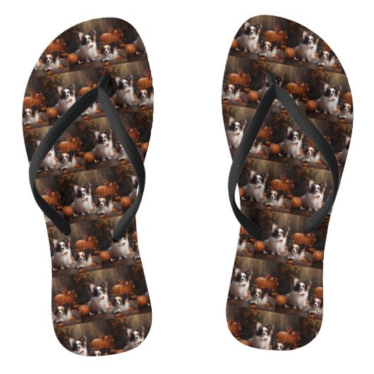 Papillon Puppy Herfst Delight Pompoen Teenslippers (Voetbed)