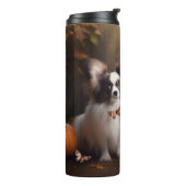 Papillon Puppy Herfst Delight Pompoen Thermosbeker (Gedraaid links)
