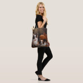 Papillon Puppy Herfst Delight Pompoen Tote Bag (Op model)