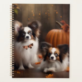 Papillon Puppy Herfstpracht Pompoen Planner (Voorkant)