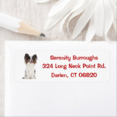 Papillon puppy hond rood etiket (Insitu)