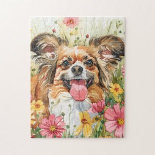 Papillon Puzzel – Watercolor Hond Kunst
