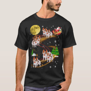 Papillon Rendier Kerstmis Hond Rijden Kerstmis Ker T-shirt