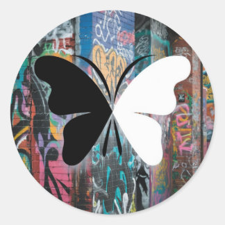 papillon ronde sticker