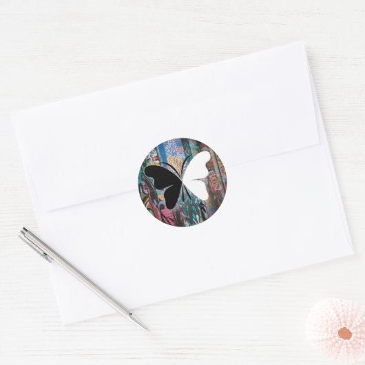 papillon ronde sticker (Envelop)