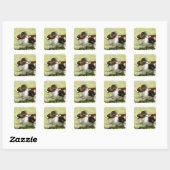 Papillon runnen vierkante sticker (Vel)