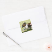 Papillon runnen vierkante sticker (Envelop)