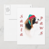 Papillon Santa Paws Feestdagenkaart (Voorkant / Achterkant)