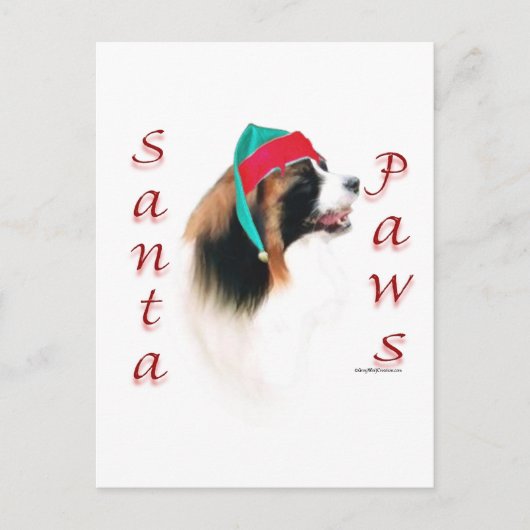 Papillon Santa Paws Feestdagenkaart (Voorkant)